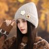 Зимняя уличная утолщенная теплая шерстяная шапка женская теплая шапка с защитой ушей шапка с цветком