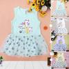 Newborn Girlss Infant Clothing Pure Cotton Spring Autumn Summer Vest Skirt Cat Print Lace Mesh Dress Kidswear Aapparel