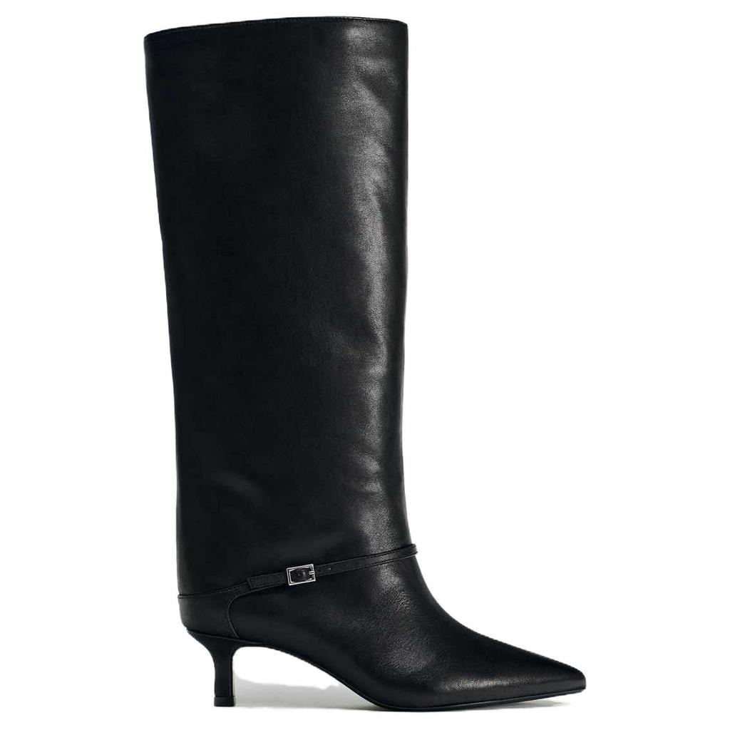 Zara Fashionable Versatile High Boots Women Boots Black 13026410-35
