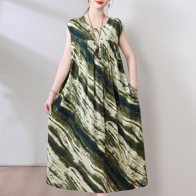 Летнее винтажное платье больших размеров, женские свободные повседневные элегантные длинные платья без рукавов большого размера