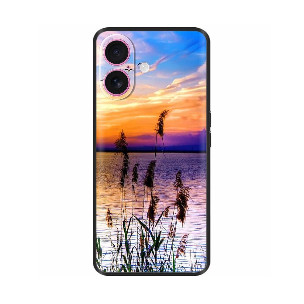 Для iPhone 16 Чехол 16 Pro Силиконовый ТПУ Черный Матовый Чехол для Телефона Для Apple iPhone 16 Pro Max Чехол-Бампер для iPhone16 Plus