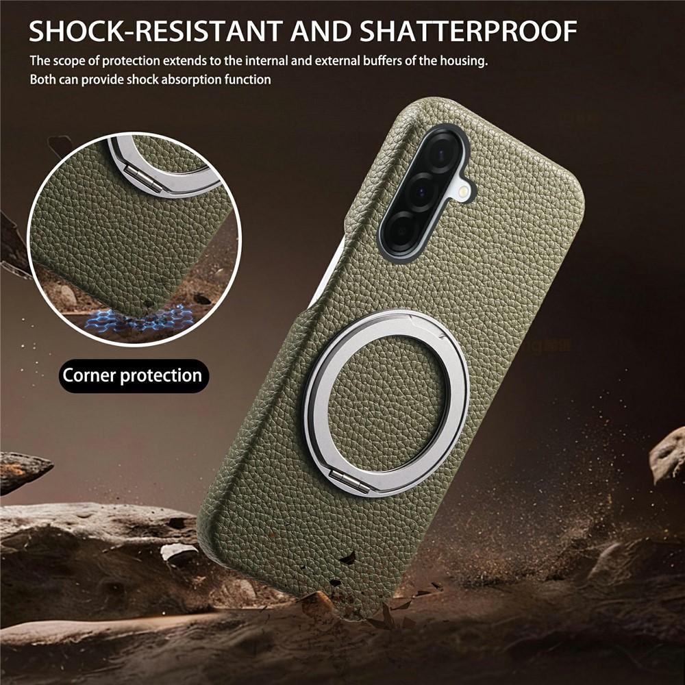 Case for Galaxy A16 5G - PC+Leather/PU, Green, With Stand