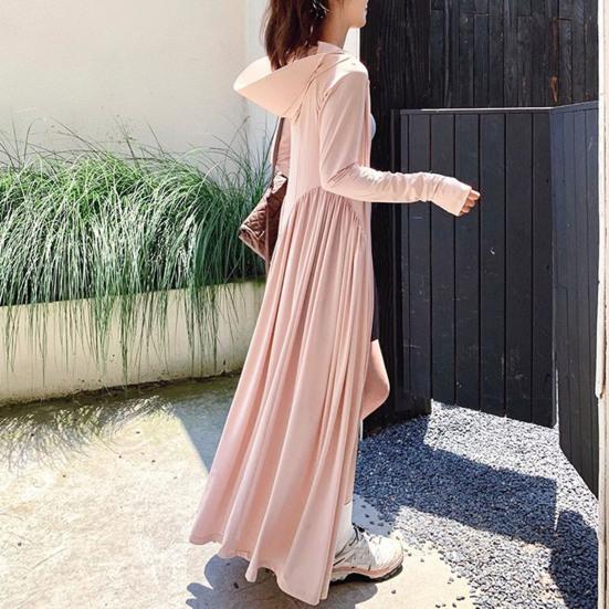 Women's Sun Protection Hoodie Coat Full Body Cooling Sunscreen Clothing Long Sleeve Swimsuit Cover Up Dress for Summer Beach Fishing Hiking