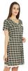Inkmeso Printed V-Neck Nightgown Sleepwear For Womens Nightshirt Soft Button