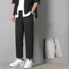 Мужские брюки с эластичным поясом, уличная одежда, тонкие стильные повседневные брюки с прямыми штанинами, популярные универсальные 3D кройки
