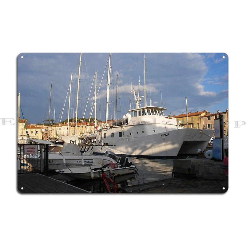 La Ciotat Shipyard Industrial View Roberta Split Harbour Twylight Metal Plaque Mural Wall Decor Kitchen Designs Tin Sign Poster