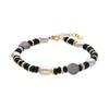 Bracelet - Nanys - Onyx - Argent 925 - Finition or 18k - 16cm + 3cm D'extension