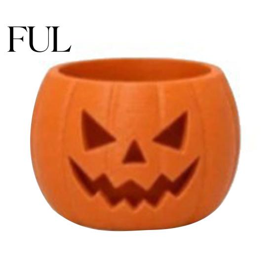 Halloween Table Centerpiece Pumpkin Face Succulent Planter, 3D Printed Jack O Lantern Flower Pot, Creative Micro Landscape Base Theme Seasonal