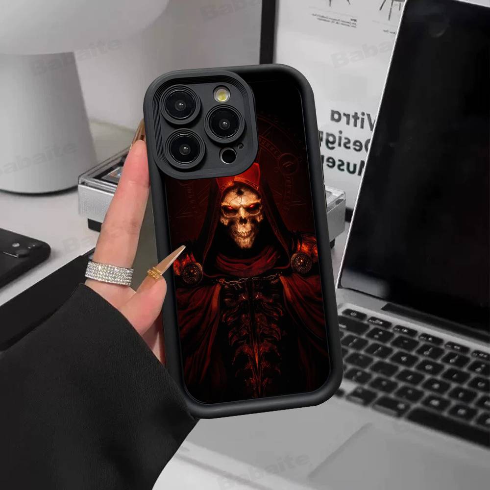 Классическая игровая чехол-бампер D-Diablo для телефона iPhone 11 12 13 16 15 17 14 Pro Max Мягкий силиконовый чехол Funda