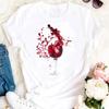 Women T Shirt Personality Wine Glass Print Tshirt Fun Summer Short-Sleeve Harajuku Women T-Shirt 90S Girls Tee Female Tops Tee