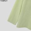 INCERUN Men Spring V Neck Long Sleeve Shirts Casual Loose Tops