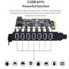 Карта расширения PCIe USB 3.0 5 Гбит/с 7 портов USB 3.0 Хаб-адаптер PCI Express в USB Карта расширения для хоста настольного ПК