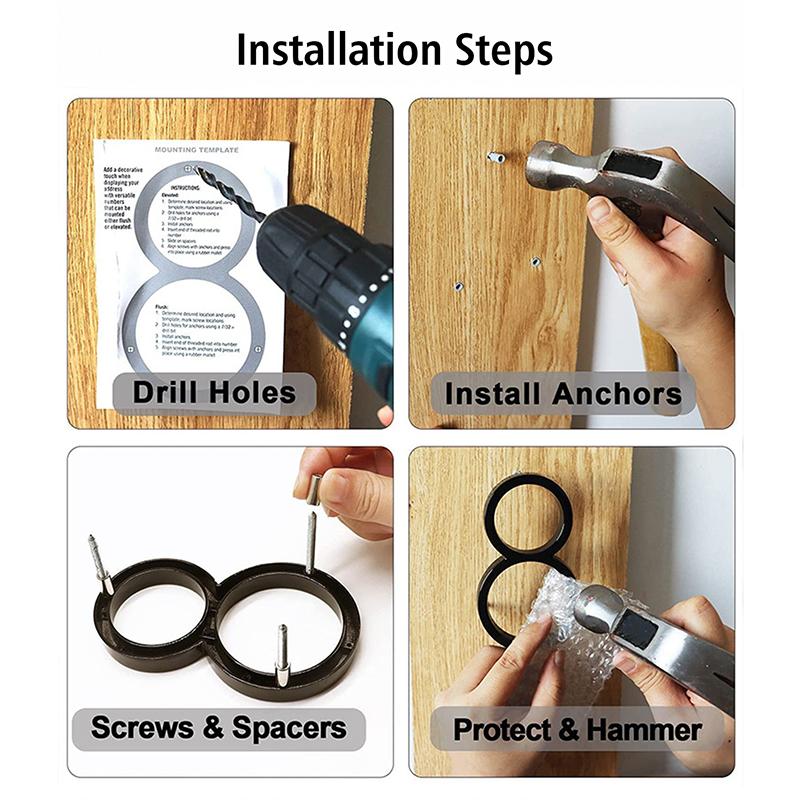 3D-цифра на дверной табличке, чугунный номер дома, ферросплавные черные цифры