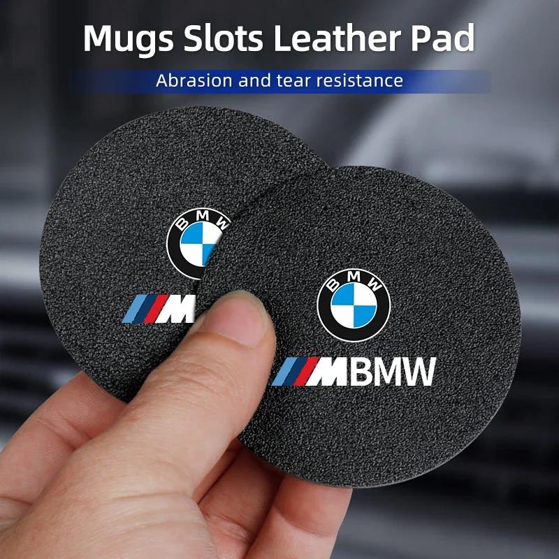 New Car Carbon Leathe Coasters Pads Centre Console Cup Non-Slip Mats For BMW PerCar Carbon Leathe Coasters Pads Centre Co