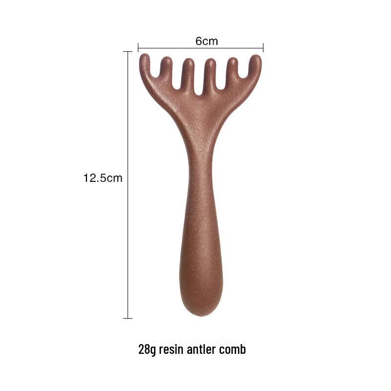 Расческа из оленьих рогов с шестью когтями двойного назначения для массажа и меридиональной терапии