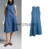 MD Fall Women's Clothing Casual Minimalist Stylish Seam Mid Length Long Length Sleeveless Denim Dress 6640800