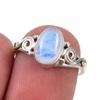 Natural Rainbow Moonstone Gemstone 925 Solid Sterling Silver Ring Size 5.5 l3O19