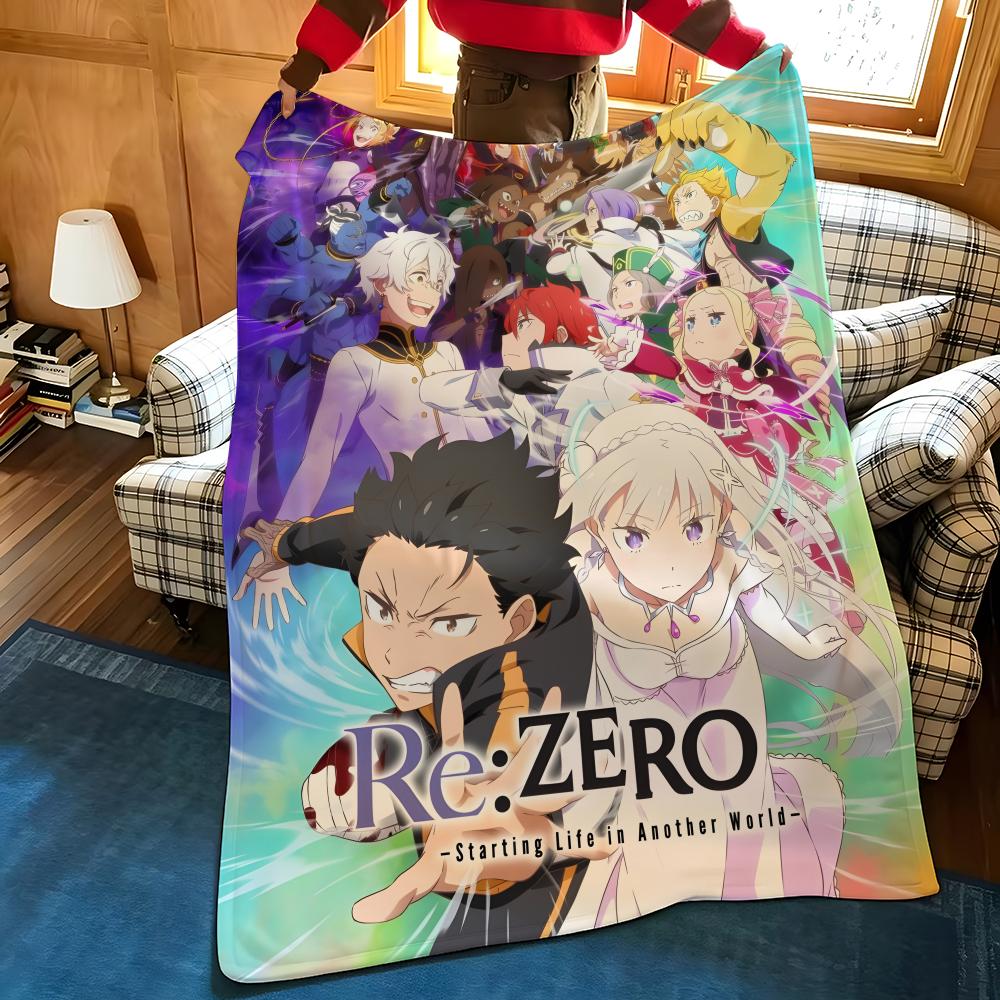 Anime R-Re Z-Zerosss Throw Flannel Blanket Suitable for Sofas Beds Offices Travel, Camping Chairs
