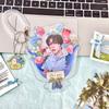 MINKYS Cute Flower Shape 3 inch Kpop Photocard Holder Photo Card Holder Bag Pendant Back To School Stationery