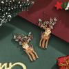 Christmas Fashion New Earrings Women's Christmas Snowflake Diamond Stud Earrings Elk Alloy Rhinestone Earrings