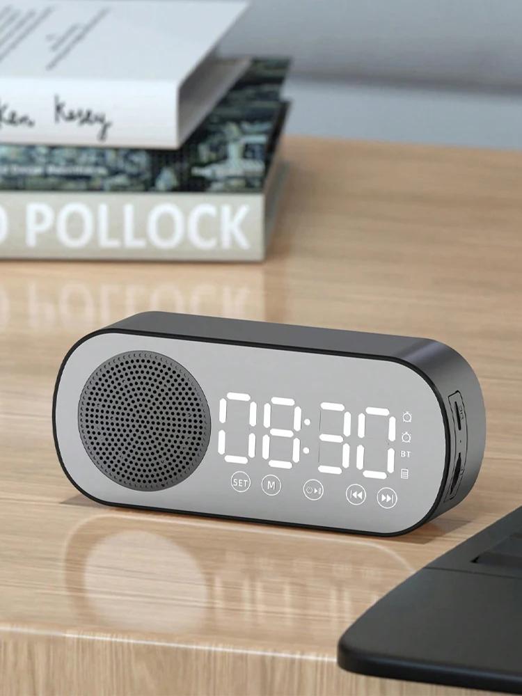 Беспроводной Bluetooth-динамик, многофункциональные громкие часы с сабвуфером, мини-динамик с будильником и интеллектуальным ИИ