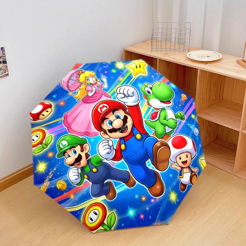 1 шт. Автоматический складной зонт с рисунком Super Mario, 8 спиц, портативный, складной, для путешествий, Рождественский, День рождения, Подарок