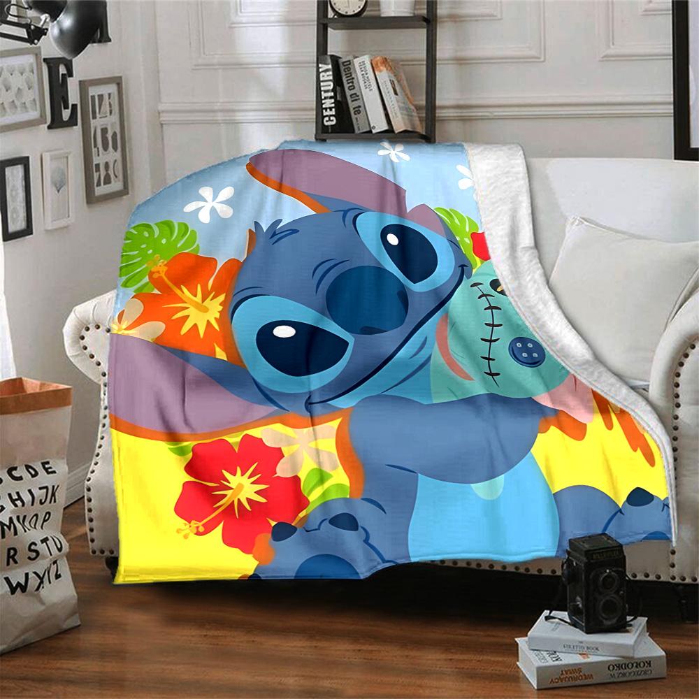 1pc S-Stitch17 Blanket, Gift, for Men and Women, Soft Blanket, Good for Sofa Bed Couch Travel, Lightweight Flannel Blanket