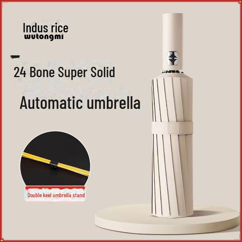 Автоматический складной зонт с 24 спицами для защиты от солнца и дождя с длинной ручкой — идеальный вариант для студентов, компактный и стильный
