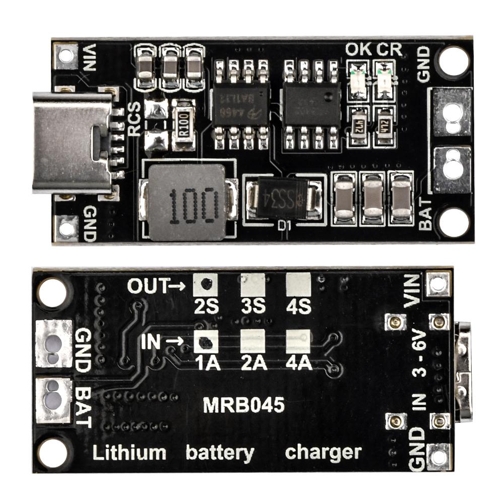 2S 3S 4S Type-C to 8.4V 12.6V 16.8V Boost Boost Polymer Li-Ion Charger 7.4V 11.1V 14.8V 18650 Lithium Battery Charging Module