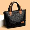 Stylish Letter Embossed Handbag, Color Contrast Crossbody Bag, Women's Top Handle Tote Bag Shoulder Purse