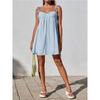 Летняя мода Удобное однотонное платье на бретелях свободного кроя