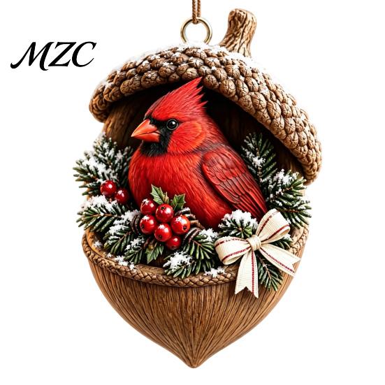Party Decorations for Holiday Forest Animal Acorn Ornaments, Woodland Cozy Acrylic Hanging Decoration, 2D Garden Ornaments Flat Pine Cone Pendant Xmas
