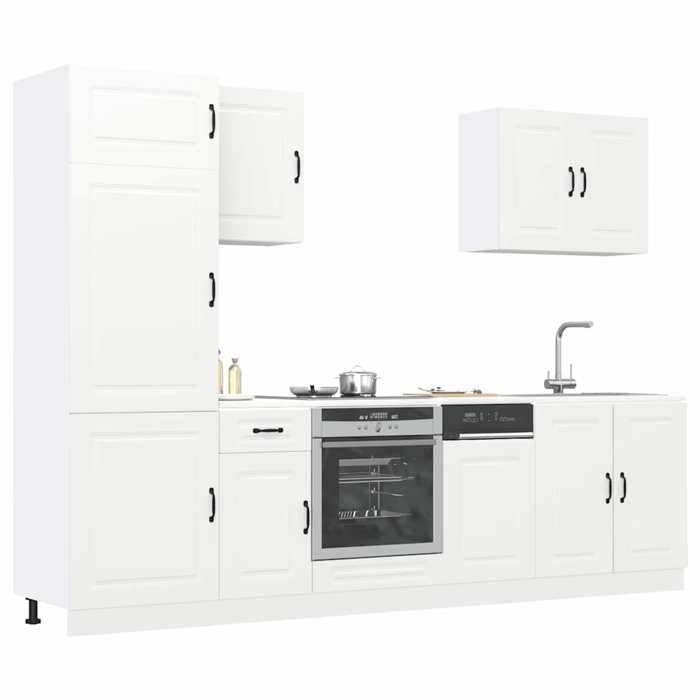 VidaXL Ensemble D'armoires Cuisine 7pcs Kalmar Blanc Bois D'ingénierie, Ensemble D'armoire, Étagère De Rangement, Placard, 3314761