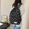 girl college student backpack large capacity bow full print travel light backpack