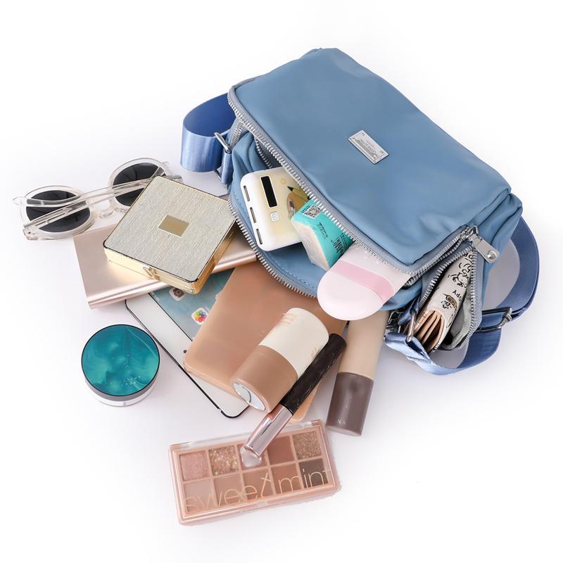 Women Bag Waterproof Nylon Handbags Pure Color Fashion Multi Function Large Capacity Crossbody Tote Bag Casual Messenger Mum Bag