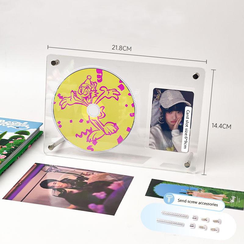 Подставка для фотографий на компакт-дисках, прозрачная акриловая фоторамка, держатель для фотокарточек, протектор для открыток-идолов, декор комнаты