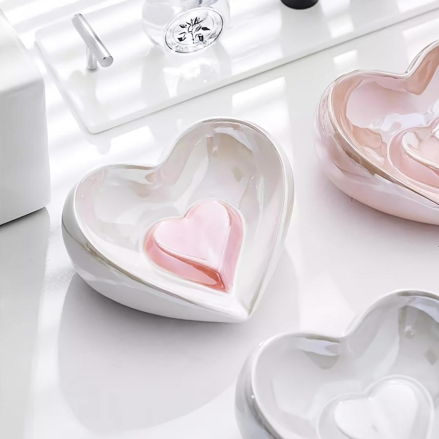Любовь Слив Мыльница Красочная Гальваническая Легкая Роскошная Креативная Ванная Комната Без Сверления Керамическая Мыльница Бытовая Стойка для Хранения Умывальника
