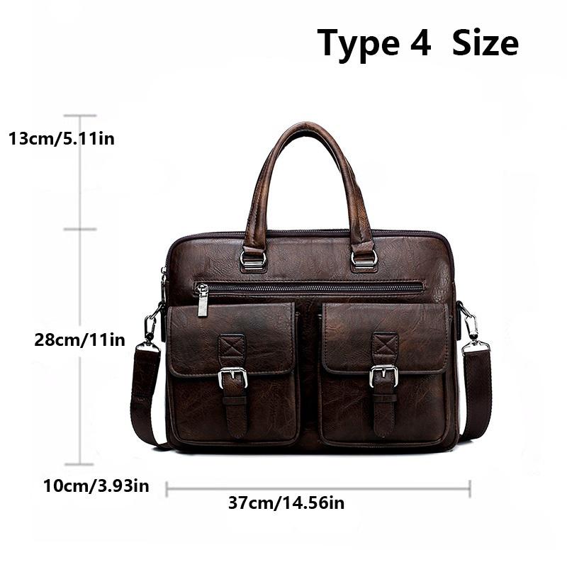 Men's Business Tote Retro Briefcase Shoulder Messenger Bag Laptop Bag