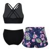 Детский комплект танкини для девочек, спортивный купальник, жилет, топ с шортами и трусами, танцевальная гимнастика, купальная одежда