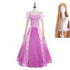 Tangled Rapunzel Cosplay Costume Adult Women Princess Purple Dress Outfit Halloween Carnival Party Clothes Wig for Adult