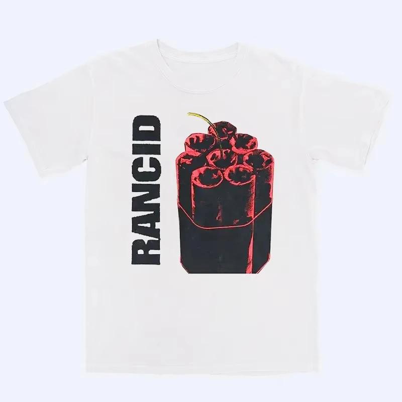 Rancid Spoiled Band Британский Панк-рок Американская Уличная Мода Принт Черепа Свободный Принт Летняя Футболка для Мужчин и Женщин