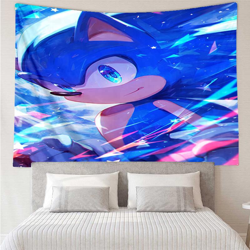 1PC hedgehog Adventure Speed And Colors K-pop music group Tapestry Accessories for Bedroom,Livingroom, dormitory Room Wall Decor Fan Birthday Gifts