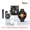 D21 Smart Watch 4 Gift Set with Air39 Bluetooth Earbuds Round Dial Relojes Montre Connecte 2 In 1 Smartwatch with TWS Earphone
