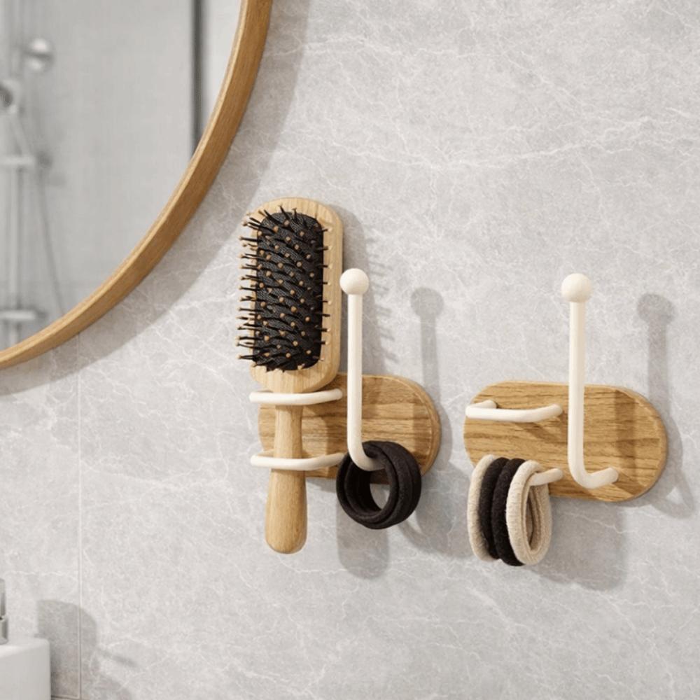 2 Pieces Waterproof Hair Tie Storage Rack Wall Mounted Comb Holder Practical Comb Stand Vanity