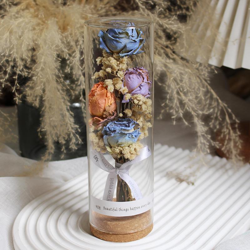 Eternal Rose Glass Dome: Dried Flower Gift & Creative Souvenir Ornament
