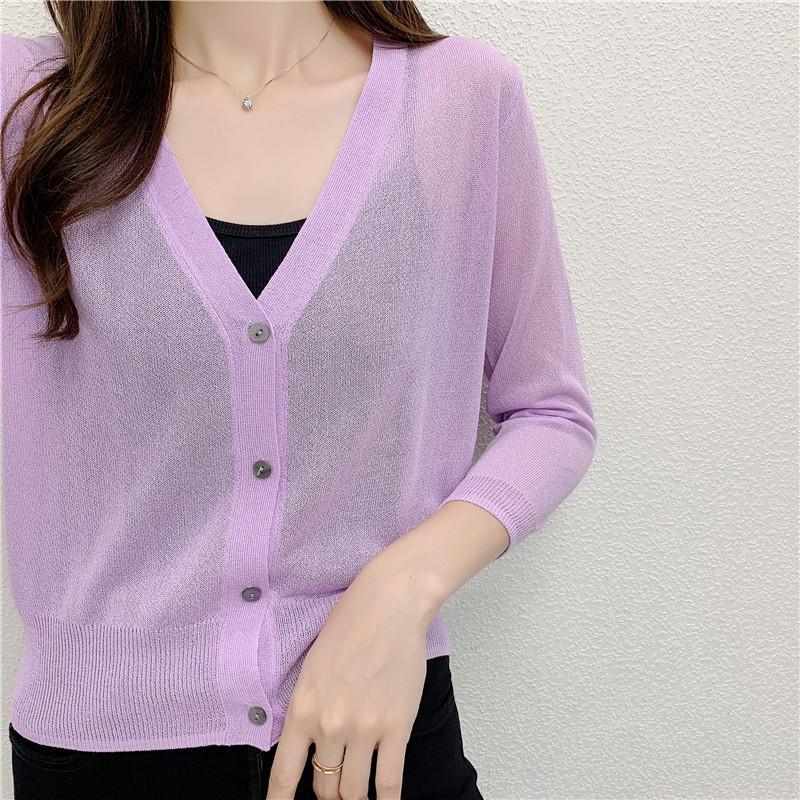 Летний кардиган из легкого трикотажа «Ледяной шелк» - Белый, Приталенный, Защита от солнца с длинными рукавами