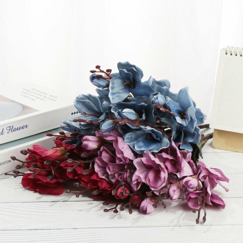 Elegant Realistic Faux Magnolia Silk Floral Bouquet For Wedding Decorations