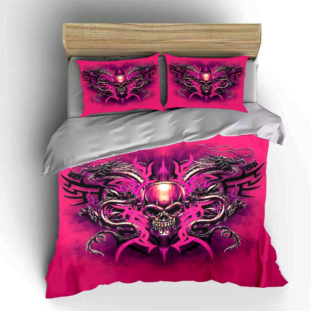 Skull and Dragon Gothic Design Bedding Duvet Cover Set Duvet Cover Pillowcases (1*Duvet Cover 2*Pillowcases, without duvet insert)