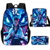 J-Jujutsu Kaisen Набор из 3 предметов Рюкзак 40 см/15,7 дюйма Школьные сумки Сумка через плечо Пенал Сумка для компьютера/книг для мальчиков и девочек Лучший подарок
