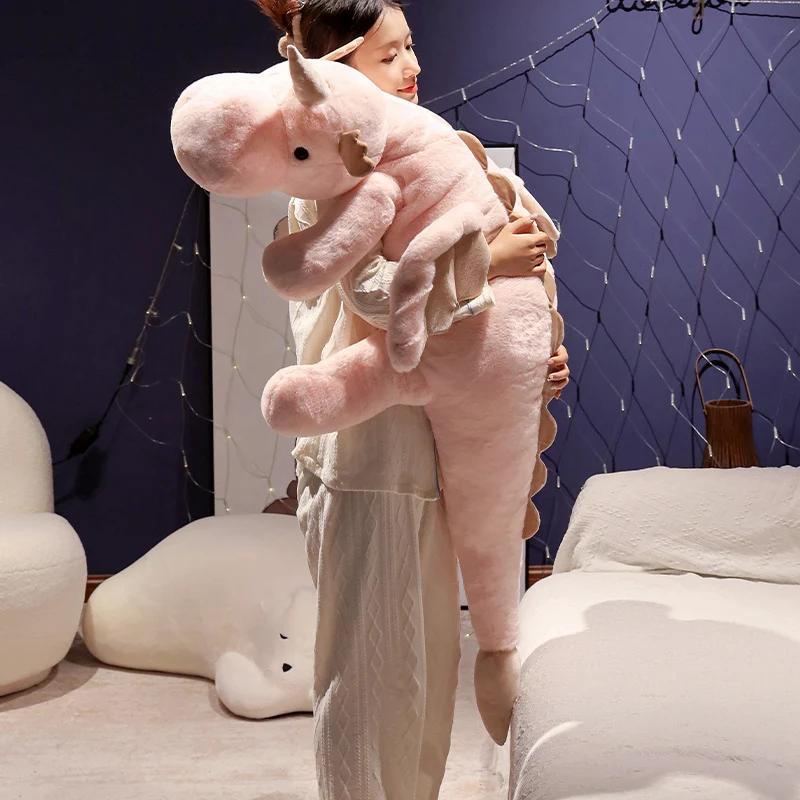 70-150 см Маленький летающий дракон плюшевые игрушки гигантский белый динозавр мягкая игрушка для сна в спальню подушка